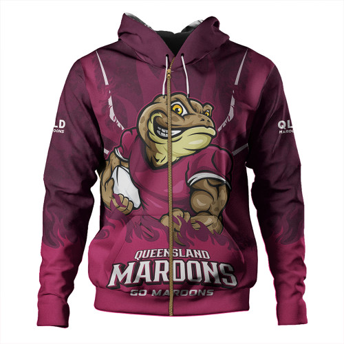 Queensland Maroons Hoodie Strong Fighting Flame Go Maroons Queensland Maroons Hoodie Strong Fighting Flame Go Maroons