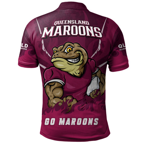 Queensland Maroons Polo Shirt Strong Fighting Flame Go Maroons Queensland Maroons Polo Shirt Strong Fighting Flame Go Maroons