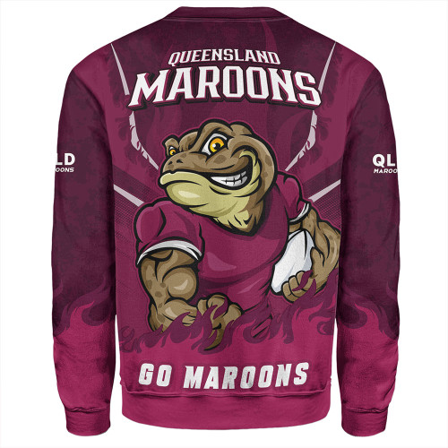 Queensland Maroons Sweatshirt Strong Fighting Flame Go Maroons Queensland Maroons Sweatshirt Strong Fighting Flame Go Maroons