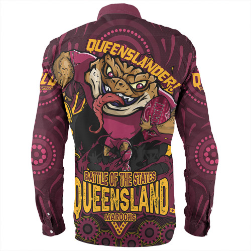 Queensland Maroons Long Sleeve Shirt State Crusher Maroons Queensland Maroons Long Sleeve Shirt State Crusher Maroons