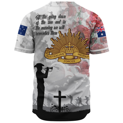 Australia Baseball Shirt - We Will Remember Them Anzac Day2