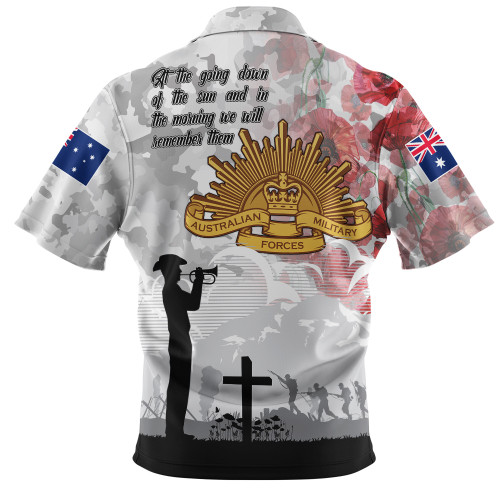 Australia Zip Polo Shirt - We Will Remember Them Anzac Day2 Australia Zip Polo Shirt - We Will Remember Them Anzac Day2