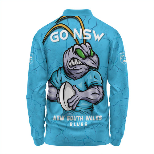 New South Wales Blues Long Sleeve Polo Shirt Go NSW Blues Break The Limit New South Wales Blues Long Sleeve Polo Shirt Go NSW Blues Break The Limit