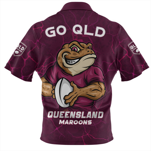 Queensland Maroons Zip Polo Shirt Go QLD Maroons Break The Limit