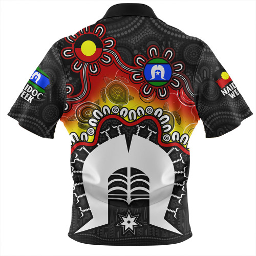 Indigenous Australian Aboriginal Zip Polo Shirt Naidoc Week Echo Of Ancestors