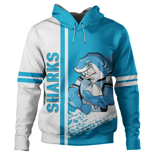 Cronulla-Sutherland Sharks Hoodie - Sharks Mascot Quater Style Ver.1