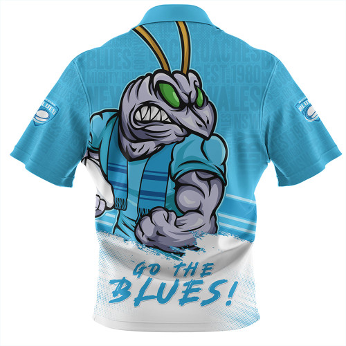 New South Wales Blues Zip Polo Shirt NSW Blues Word Cloud Style