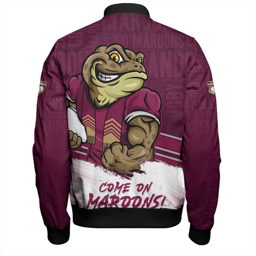 Queensland Maroons Bomber Jacket QLD Maroons Word Cloud Style
