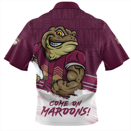 Queensland Maroons Hawaiian Shirt QLD Maroons Word Cloud Style Queensland Maroons Hawaiian Shirt QLD Maroons Word Cloud Style