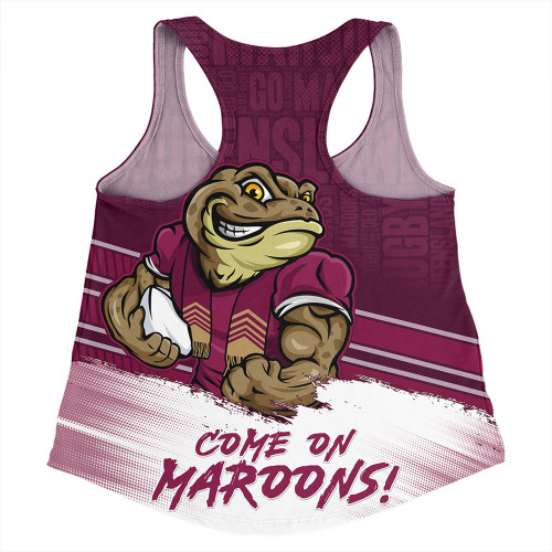 Queensland Maroons Women Racerback Singlet QLD Maroons Word Cloud Style Queensland Maroons Women Racerback Singlet QLD Maroons Word Cloud Style