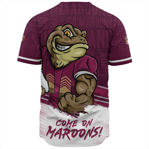 Queensland Maroons Baseball Shirt QLD Maroons Word Cloud Style Queensland Maroons Baseball Shirt QLD Maroons Word Cloud Style