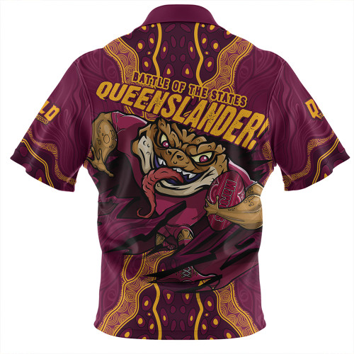 Queensland Maroons Hawaiian Shirt Maroon Venom QLD Strikeforce Queensland Maroons Hawaiian Shirt Maroon Venom QLD Strikeforce