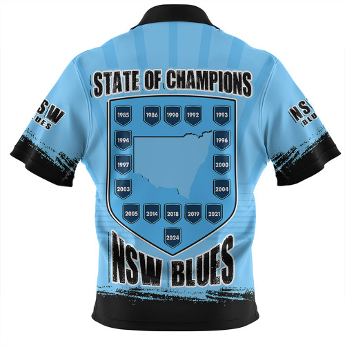 New South Wales Blues Zip Polo Shirt Dynasty Of Blues New South Wales Blues Zip Polo Shirt Dynasty Of Blues