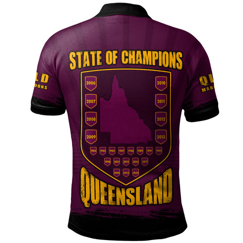 Queensland Maroons Polo Shirt Dynasty Of Maroons