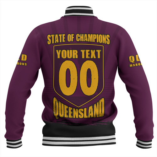 Queensland Maroons Baseball Jacket Dynasty Of Maroons