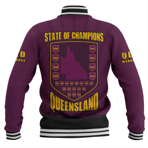 Queensland Maroons Baseball Jacket Dynasty Of Maroons