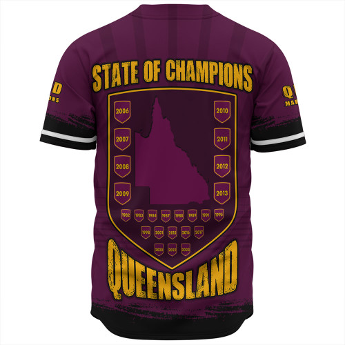 Queensland Maroons Baseball Shirt Dynasty Of Maroons