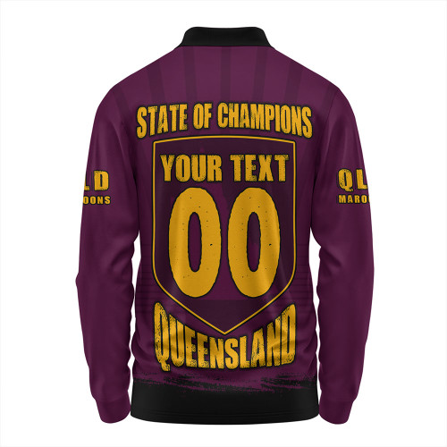 Queensland Maroons Long Sleeve Polo Shirt Dynasty Of Maroons