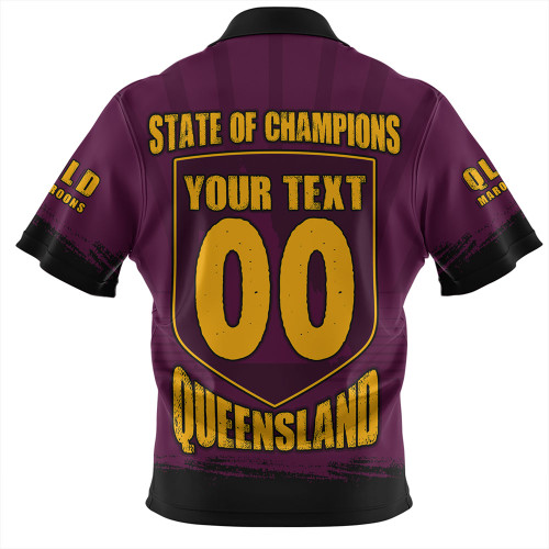 Queensland Maroons Zip Polo Shirt Dynasty Of Maroons