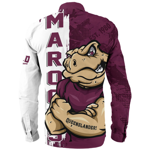 Queensland Maroons Long Sleeve Shirt Queenslander Spirit Maroons Legacy Queensland Maroons Long Sleeve Shirt Queenslander Spirit Maroons Legacy