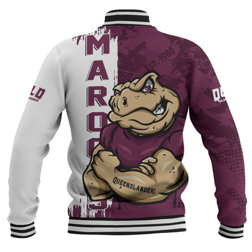Queensland Maroons Baseball Jacket Queenslander Spirit Maroons Legacy Queensland Maroons Baseball Jacket Queenslander Spirit Maroons Legacy