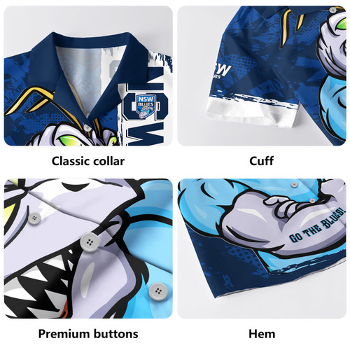 New South Wales Blues Hawaiian Shirt Blue Blooded Spirit Blues Legacy
