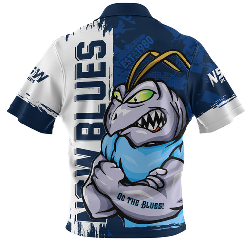 New South Wales Blues Zip Polo Shirt Blue Blooded Spirit Blues Legacy