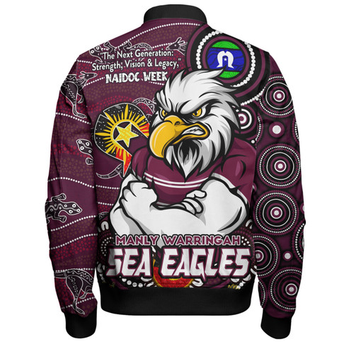 Manly Warringah Sea Eagles Bomber Jacket Spirit Of NAIDOC Series Manly Warringah Sea Eagles Bomber Jacket Spirit Of NAIDOC Series