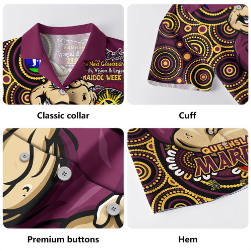 Queensland Maroons Hawaiian Shirt Spirit Of NAIDOC Series Queensland Maroons Hawaiian Shirt Spirit Of NAIDOC Series