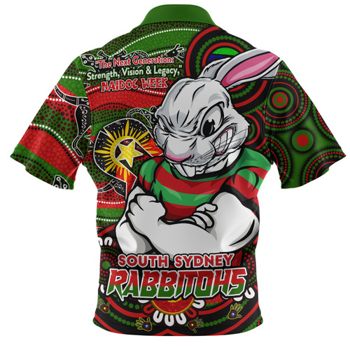 South Sydney Rabbitohs Zip Polo Shirt Spirit Of NAIDOC Series