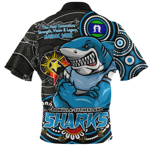 Cronulla-Sutherland Sharks Zip Polo Shirt Spirit Of NAIDOC Series Cronulla-Sutherland Sharks Zip Polo Shirt Spirit Of NAIDOC Series