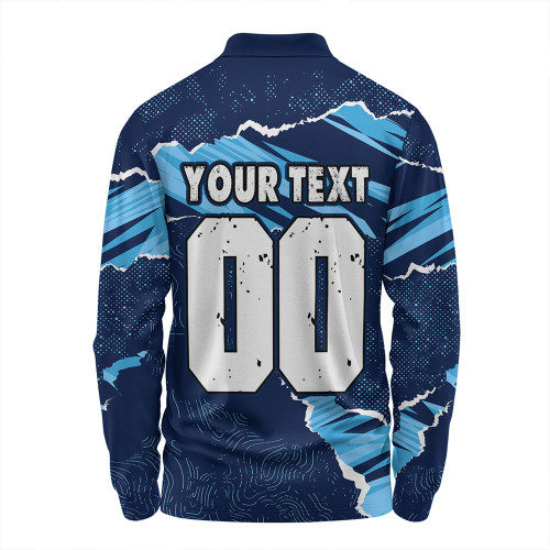 New South Wales Blues Long Sleeve Polo Shirt NSW Rampage Cockroaches Edition