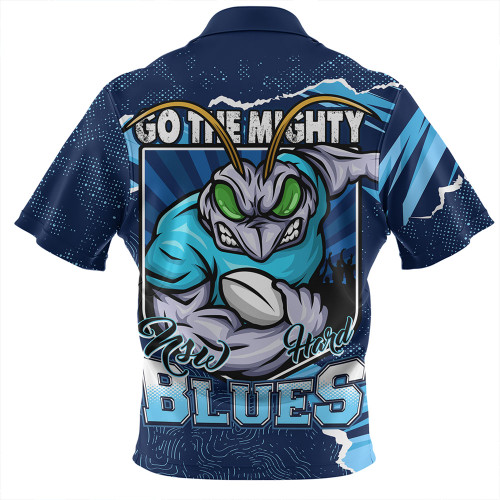 New South Wales Blues Zip Polo Shirt NSW Rampage Cockroaches Edition