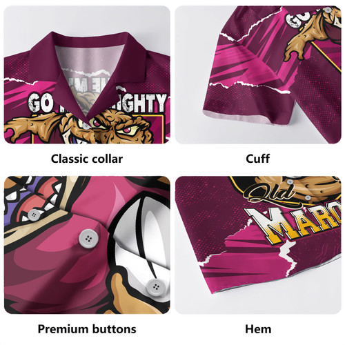 Queensland Maroons Hawaiian Shirt QLD Rampage Cane Toad Edition Queensland Maroons Hawaiian Shirt QLD Rampage Cane Toad Edition