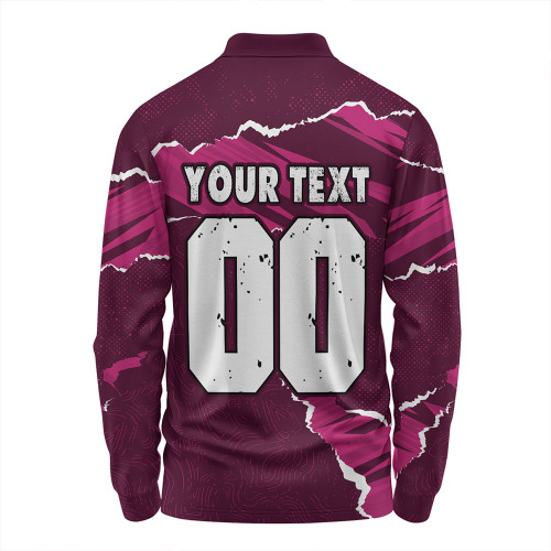 Queensland Maroons Long Sleeve Polo Shirt QLD Rampage Cane Toad Edition Queensland Maroons Long Sleeve Polo Shirt QLD Rampage Cane Toad Edition