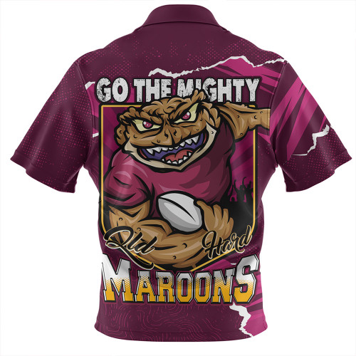 Queensland Maroons Zip Polo Shirt QLD Rampage Cane Toad Edition