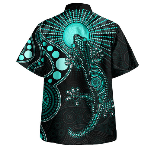Australia Hawaiian Shirt Turquoise Dreaming Gecko Spirit Australia Hawaiian Shirt Turquoise Dreaming Gecko Spirit