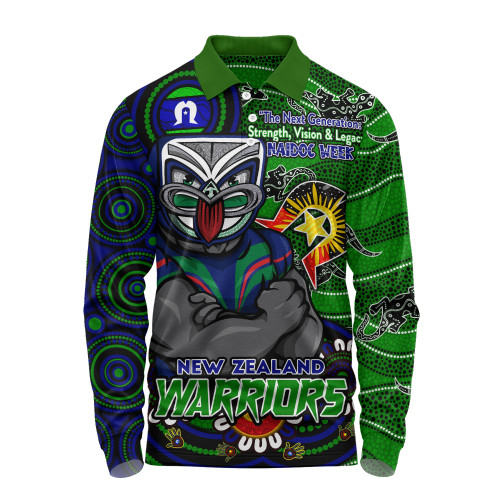 New Zealand Warriors Long Sleeve Polo Shirt Spirit Of NAIDOC Series