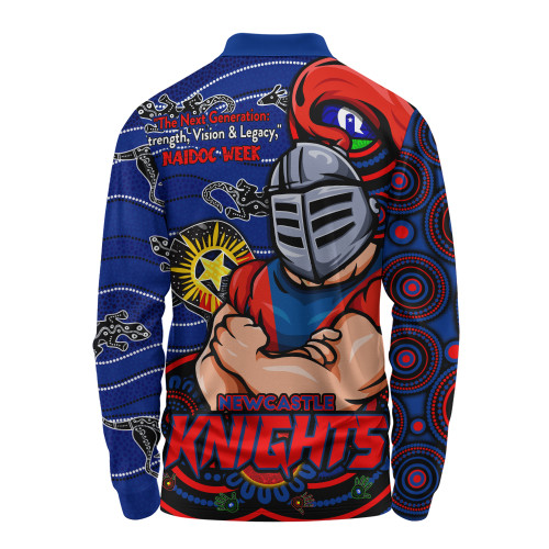 Newcastle Knights Long Sleeve Polo Shirt Spirit Of NAIDOC Series