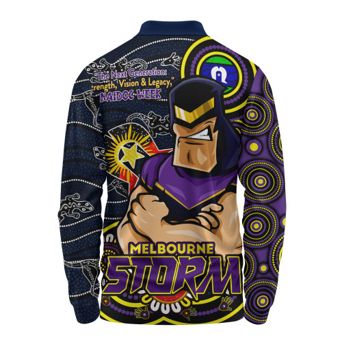 Melbourne Storm Long Sleeve Polo Shirt Spirit Of NAIDOC Series Melbourne Storm Long Sleeve Polo Shirt Spirit Of NAIDOC Series