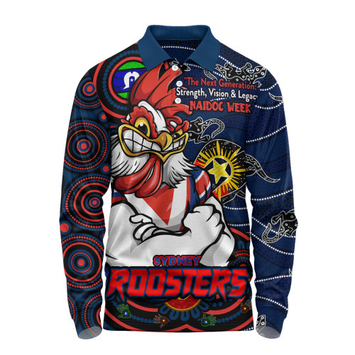 Sydney Roosters Long Sleeve Polo Shirt Spirit Of NAIDOC Series