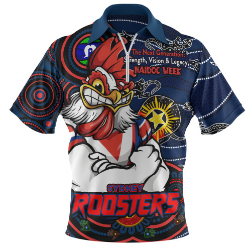 Sydney Roosters Zip Polo Shirt Spirit Of NAIDOC Series
