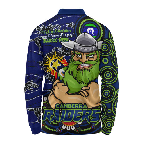 Canberra Raiders Long Sleeve Polo Shirt Spirit Of NAIDOC Series Canberra Raiders Long Sleeve Polo Shirt Spirit Of NAIDOC Series