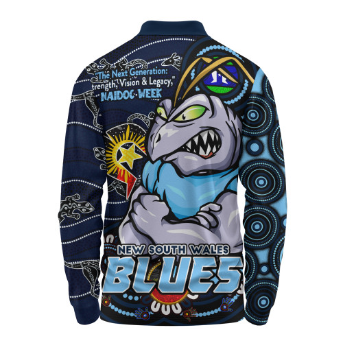 New South Wales Blues Long Sleeve Polo Shirt Spirit Of NAIDOC Series
