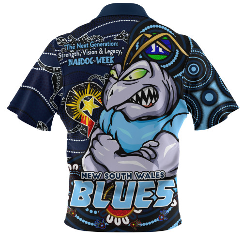 New South Wales Blues Zip Polo Shirt Spirit Of NAIDOC Series