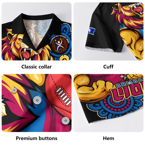 Brisbane Lions Hawaiian Shirt Power Through Generations NAIDOC Edition Brisbane Lions Hawaiian Shirt Power Through Generations NAIDOC Edition