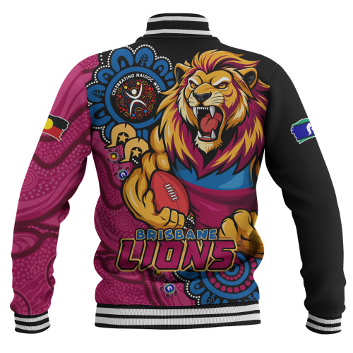 Brisbane Lions Baseball Jacket Power Through Generations NAIDOC Edition Brisbane Lions Baseball Jacket Power Through Generations NAIDOC Edition