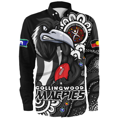 Collingwood Long Sleeve Shirt Power Through Generations NAIDOC Edition