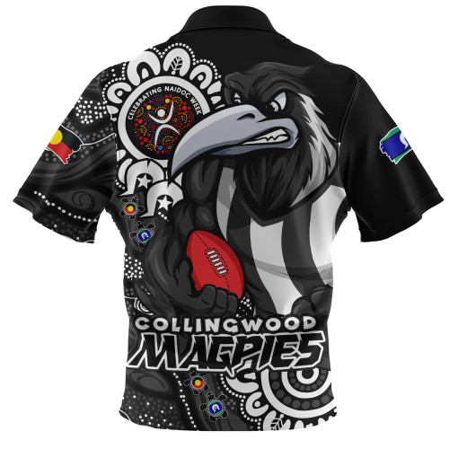 Collingwood Zip Polo Shirt Power Through Generations NAIDOC Edition Collingwood Zip Polo Shirt Power Through Generations NAIDOC Edition