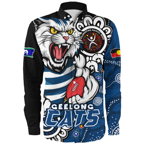 Geelong Cats Long Sleeve Shirt Power Through Generations NAIDOC Edition